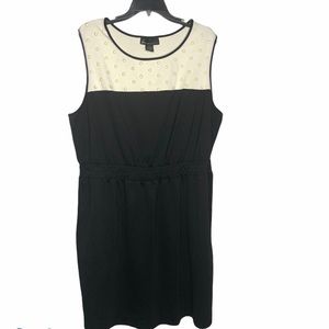 Lane Bryant Black Cream Color Block Dress 18/20